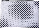Melady Portemonnee 21*15 cm Zwart, Wit Kunststof Rechthoek Stippen Beurs Geldbeurs Geldbuidel
