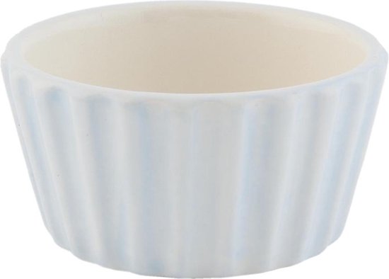 Clayre & Eef Soepkom Ø 9*5 cm / 100 ml Blauw Keramiek Rond Serveerkom Kommen