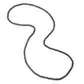 Melady Halsketting Dames 6mm*90cm Blauw Glas Rond Ketting Dames