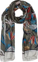 Juleeze Sjaal Dames Print 90*180 cm Groen Viscose Bloemen Shawl Dames