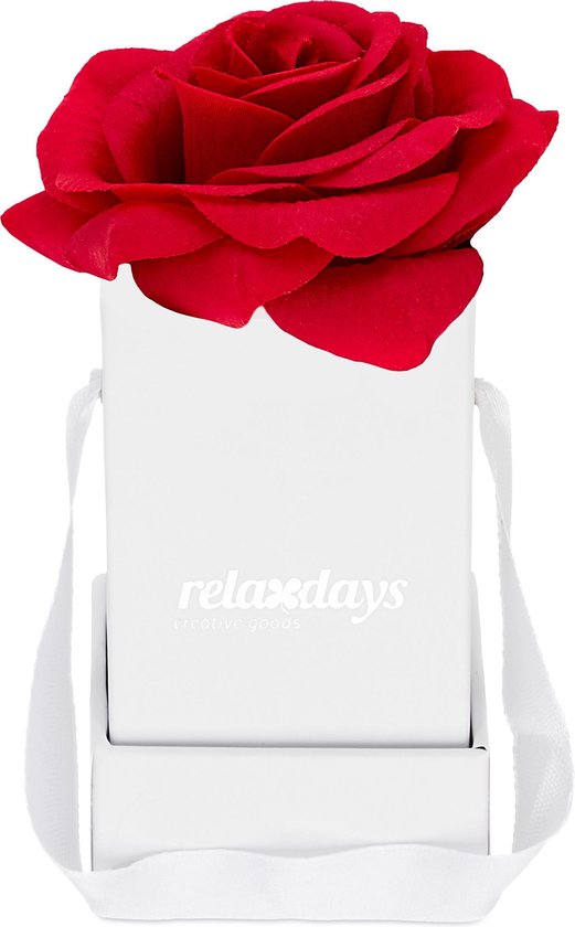 relaxdays boîte à fleurs 1 rose - boîte rose blanc - boîte cadeau -  Valentine - boîte... | bol.com