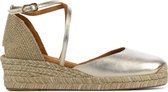 Unisa Espadrilles Dames / Damesschoenen - Leer - Sleehak Hoogte 4,5 cm - Caude met - Goud - maat 40