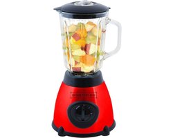 Royalty Line Glazen Blender – 5 Liter – Roestvrijstalen Messen – 2 Snelheden – Rood