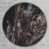 Dried Flower Wild - 80 cm Aluminium Muurcirkel - Bloemen en Planten - Wanddecoratie - Rond Schilderij - Wandcirkel