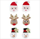 3D stickers. kerstfiguren. H: 40-45 mm. B: 26-35 mm. 6 stuk/ 1 doos