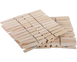 Talen Tools - Wasknijpers - Hout - 48 stuks