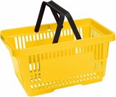 Winkelmandje 20 liter - geel - 2 handvaten