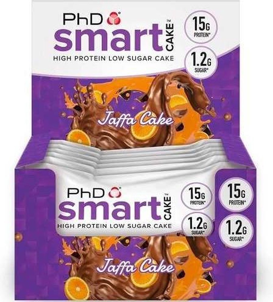 PhD Nutrition | Smart Cake | Jaffa Cake | Doos | 12 x 60 gram | Snel afvallen zonder poespas!