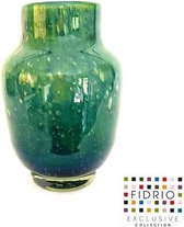 Design vaas pearl - Fidrio AMAZONE - glas, mondgeblazen bloemenvaas - diameter 14 cm hoogte 20 cm