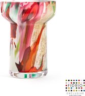 Design vaas Evoluon Large - Fidrio MIXED COLOURS - glas, mondgeblazen bloemenvaas - diameter 14,5 cm hoogte 19,5 cm
