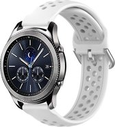 Siliconen Smartwatch bandje - Geschikt voor  Samsung Gear S3 siliconen bandje met gaatjes - wit - Horlogeband / Polsband / Armband