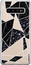 Samsung S10 hoesje siliconen - Abstract painted | Samsung Galaxy S10 case | zwart | TPU backcover transparant