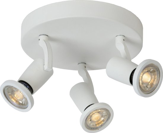 Lucide JASTER-LED - Plafondspot - Ø 20 cm - LED - GU10 - 3x5W 2700K - Wit