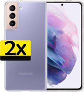 Samsung S21 Hoesje Transparant Siliconen - Samsung Galaxy S21 Case - Samsung S21 Hoes Transparant - 2 Stuks