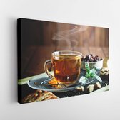 Onlinecanvas - Schilderij - Tea Cup Art Horizontal Horizontal - Multicolor - 40 X 50 Cm