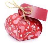 Geschenkverpakking (klein) (10 stuks) | Traktatiedoosje | Cadeaudoosje | Snoepdoosje | Uitdeeldoosje| 6cmx6cmx6cm | Hartjes