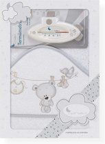 Interbaby Badcape En Thermometer 100 Cm Katoen Grijs 2-delig