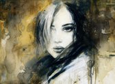 Onlinecanvas - Schilderij - Loner. Acrylic Painting Art Horizontal Horizontal - Multicolor - 30 X 40 Cm