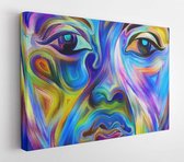 Colors of Your Mood series. Design composed of girl's face and painted textures as a metaphor on the subject of art, creativity and spirituality  - Modern Art Canvas  - Horizontal