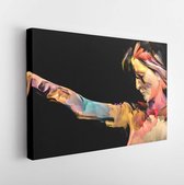 People of Color series. Abstract multicolor portrait of young woman on subject of creativity, imagination and art. - Modern Art Canvas - Horizontal - 1693721986 - 115*75 Horizontal