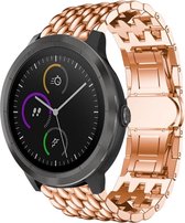 Stalen Smartwatch bandje - Geschikt voor  Garmin Vivoactive 3 stalen draak band - rosé goud - Horlogeband / Polsband / Armband