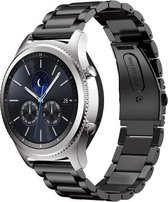 Stalen Smartwatch bandje - Geschikt voor  Samsung Gear S3 stalen band - zwart - Horlogeband / Polsband / Armband