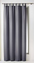 Gordijnen-Kant en klaar- met ophanglus 140x260cm uni polyester donker grijs