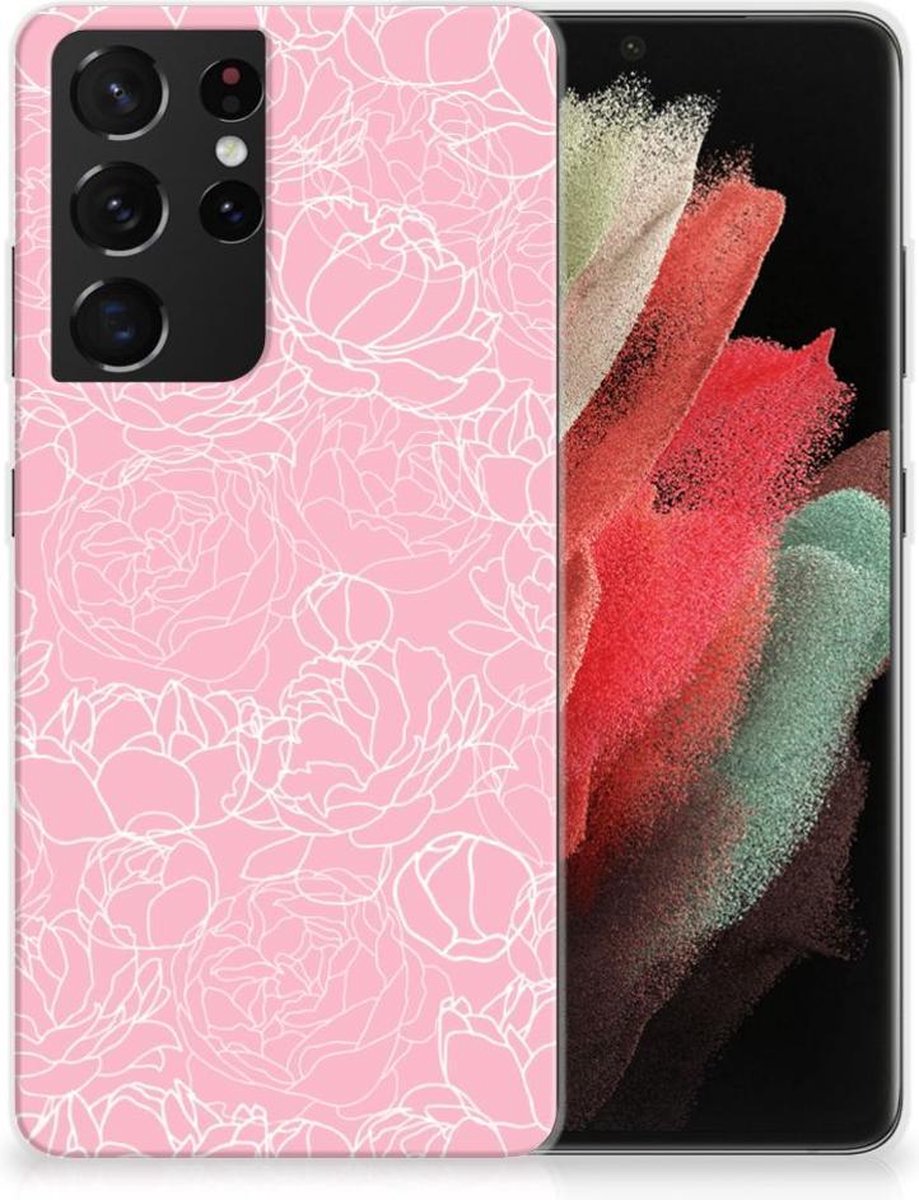 Samsung Galaxy S21 Ultra TPU Case White Flowers