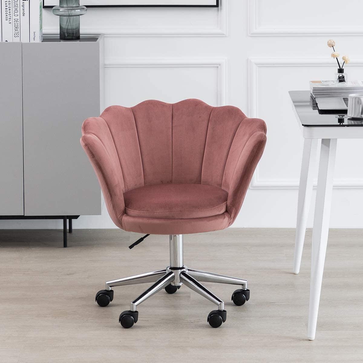 Naleving van Wordt erger Naar behoren Monkey's Luxe Pink Velvet Shell Chair - Schelpstoel - Bureaustoel - Velvet  - Fluweel -... | bol.com