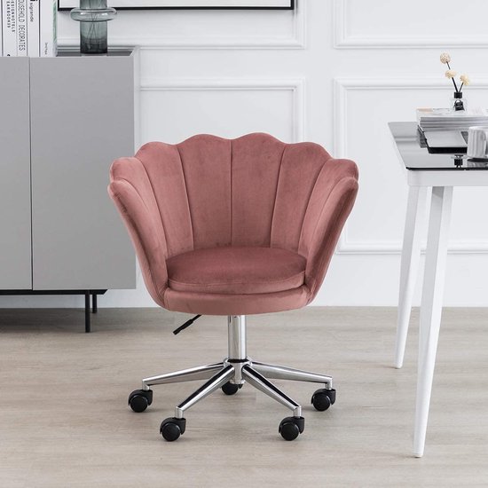 Monkey's Luxe Pink Velvet Shell Chair - Shell Chair - Chaise de bureau -  Velours -... | bol.com