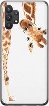 Leuke Telefoonhoesjes - Hoesje geschikt voor Samsung Galaxy A32 5G - Giraffe - Soft case - TPU - Tekst - Grijs