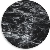 Forex Wandcirkel - Zee (zwart/wit) - 50x50cm Foto op Wandcirkel (met ophangsysteem)