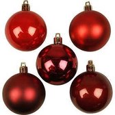 Kerstballen, d: 6 cm, rode harmonie, 20stuks