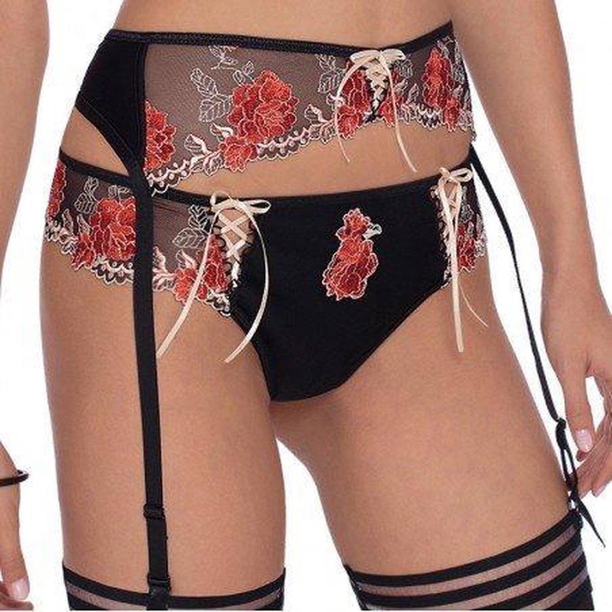 Roza- Natalie- string- zwart XL