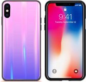 BackCover Aurora Glass - Telefoonhoesje - Hoesje voor Apple iPhone X/XS - Roze