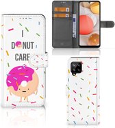 Smartphone Hoesje Geschikt voor Samsung Galaxy A42 5G Bookcase met Quotes Donut Cadeautjes voor Meisjes