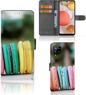 Coque Téléphone Samsung Galaxy A42 5G PU Premium Housse pour Macarons