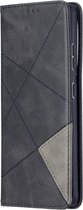 Geometric Book Case - Samsung Galaxy S21 Ultra Hoesje - Zwart