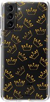 Casetastic Samsung Galaxy S21 Plus 4G/5G Hoesje - Softcover Hoesje met Design - The Crown Print