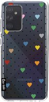 Casetastic Samsung Galaxy A52 (2021) 5G / Galaxy A52 (2021) 4G Hoesje - Softcover Hoesje met Design - Pin Point Hearts Transparent Print