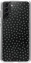 Casetastic Samsung Galaxy S21 Plus 4G/5G Hoesje - Softcover Hoesje met Design - Green Hearts Transparant Print