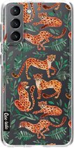 Casetastic Samsung Galaxy S21 4G/5G Hoesje - Softcover Hoesje met Design - Cheetah Life Print