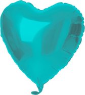 Folat - Folieballon hart turquoise (45cm)