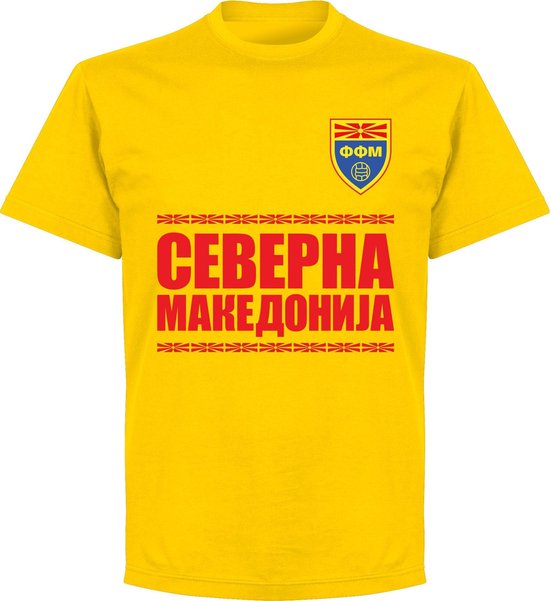 T-Shirt Équipe de Macédoine du Nord - Jaune - 3TG
