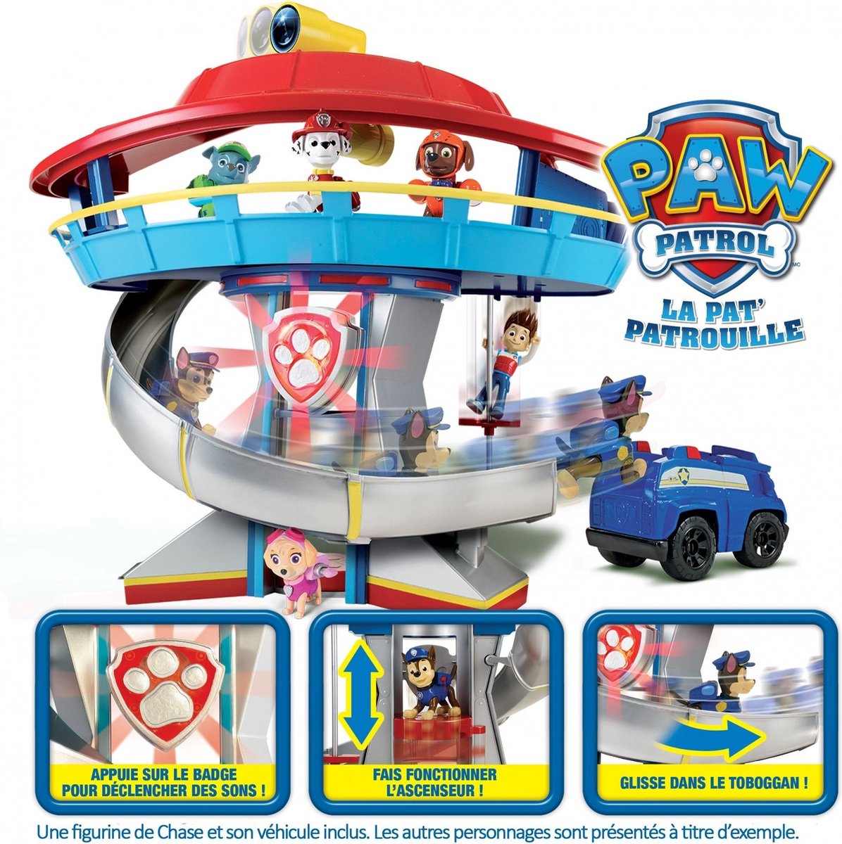 LA PAT' PATROUILLE – Géant QUARTIER GÉNÉRAL PAT' PATROUILLE MIGHTY PUPS –  Interactif avec sa Figurine Chase et