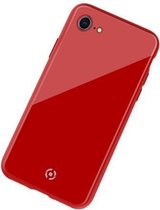Celly Diamond Glass Back Cover Apple iPhone 8 / 7 / 6S / 6 Rood