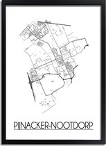 Pijnacker-Nootdorp Plattegrond poster A3 + fotolijst zwart (29,7x42cm) DesignClaud
