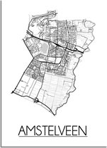 Amstelveen Plattegrond poster A4 poster (21x29,7cm) - DesignClaud