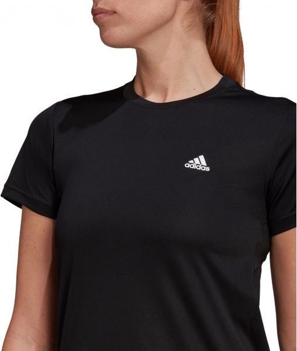 adidas 3-Stripes Sport Shirt Dames - sportshirts - zwart - Vrouwen | bol.com