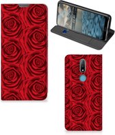 Mobiel Bookcase Nokia 2.4 Smart Cover Red Roses